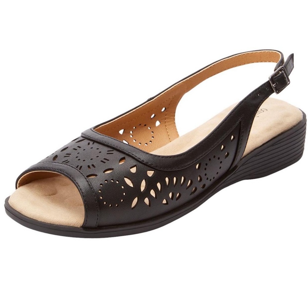 Comfort-view Mary Slingback Women's Shoes Black Extra Wide